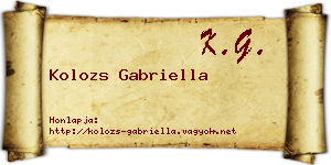 Kolozs Gabriella névjegykártya